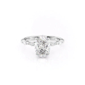 The Lucia Set With A 2 Carat Oval Lab Diamond