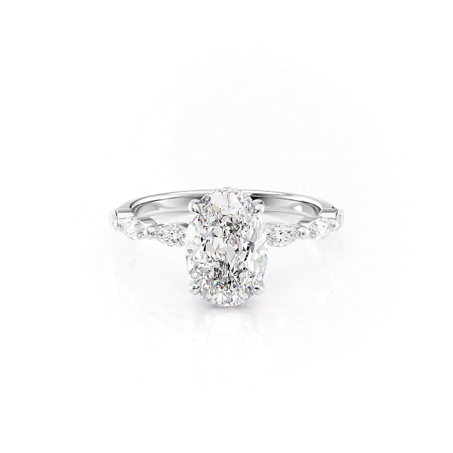 The Lucia Set With A 3 Carat Oval Lab Diamond