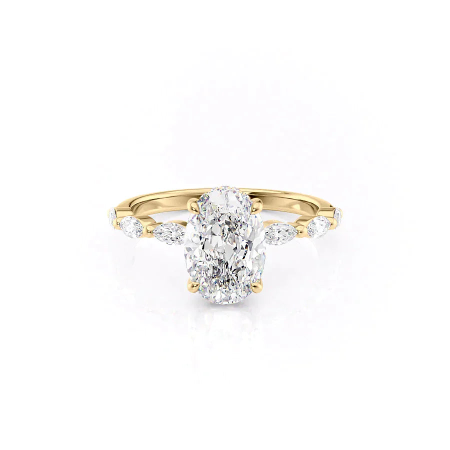 The Lucia Set With A 3 Carat Oval Lab Diamond