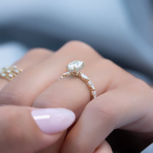 The Lucia Set With A 1.5 Carat Oval Lab Diamond