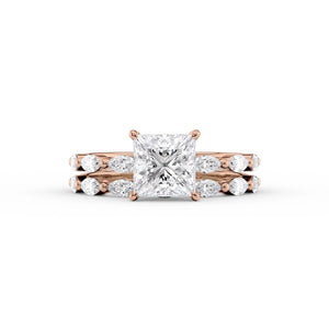 The Lucia Set With A 3 Carat Princess Lab Diamond