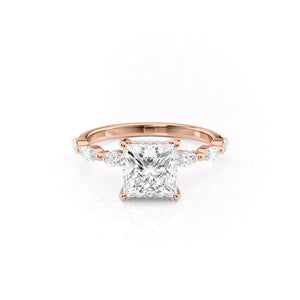 The Lucia Set With A 3 Carat Princess Lab Diamond