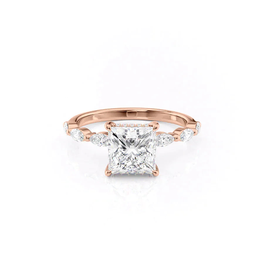 The Lucia Set With A 2 Carat Princess Lab Diamond