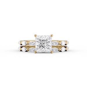 The Lucia Set With A 3 Carat Princess Lab Diamond