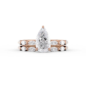 The Lucia Set With A 3 Carat Pear Lab Diamond