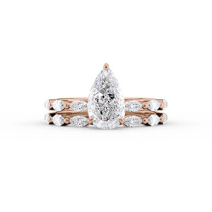 The Lucia Set With A 1 Carat Pear Lab Diamond
