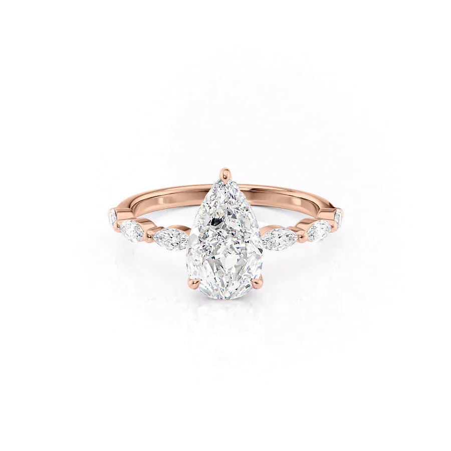 The Lucia Set With A 2.5 Carat Pear Lab Diamond