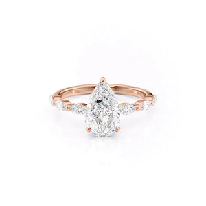 The Lucia Set With A 2.5 Carat Pear Lab Diamond