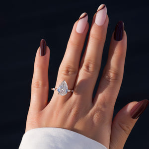 The Lucia Set With A 1 Carat Pear Lab Diamond