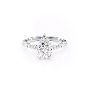 The Lucia Set With A 3 Carat Pear Lab Diamond