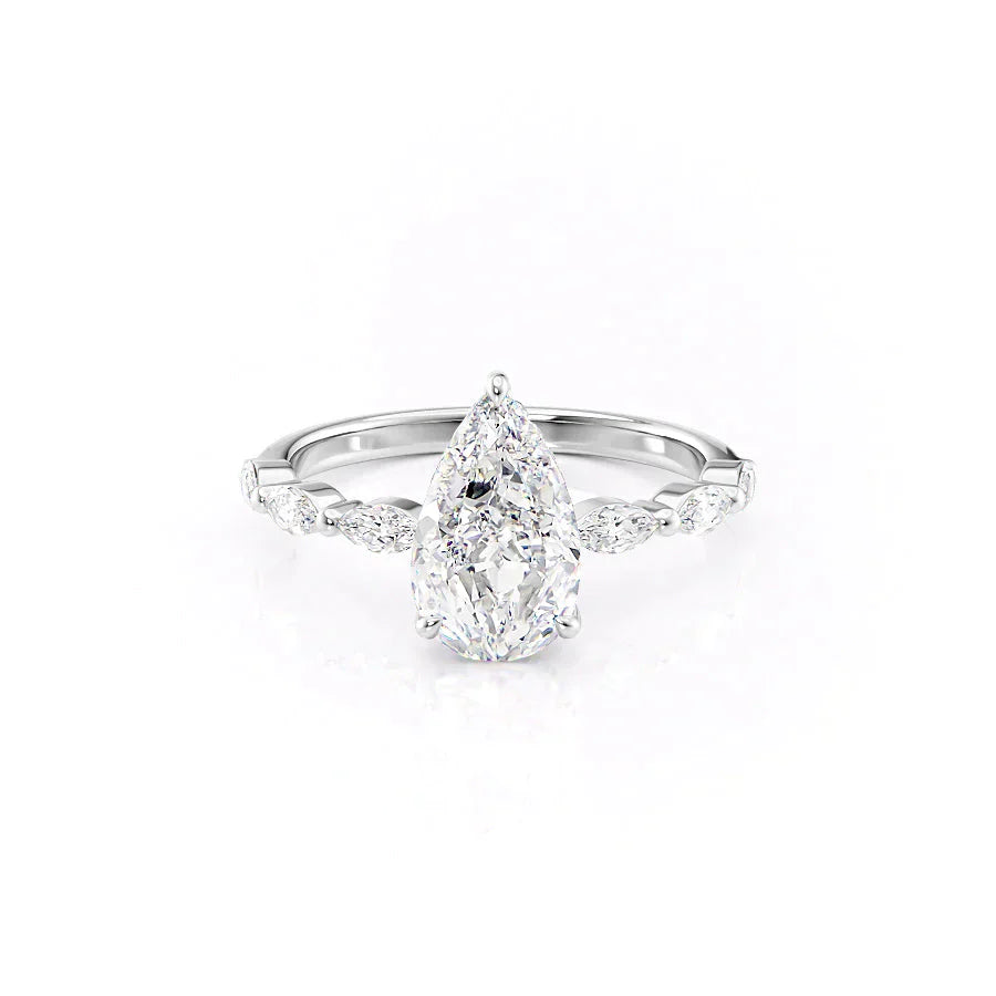 The Lucia Set With A 3 Carat Pear Lab Diamond
