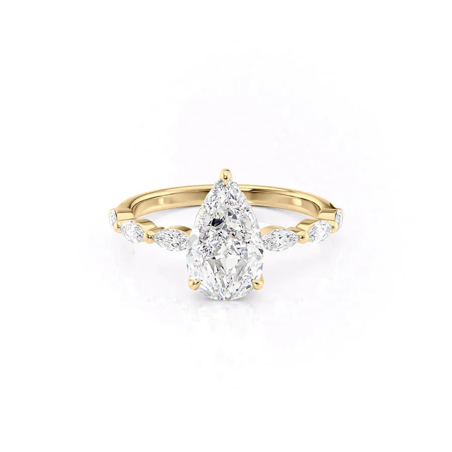 The Lucia Set With A 2.5 Carat Pear Lab Diamond