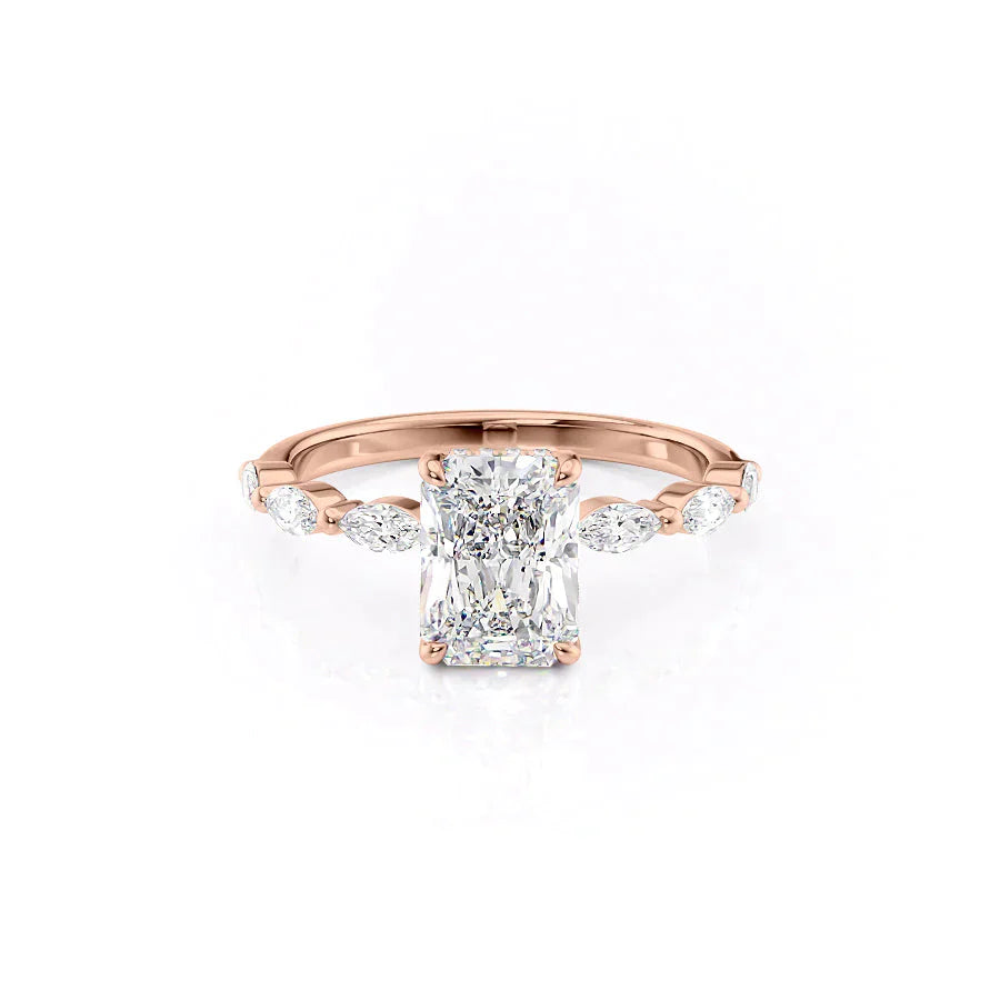 The Lucia Set With A 1 Carat Radiant Lab Diamond