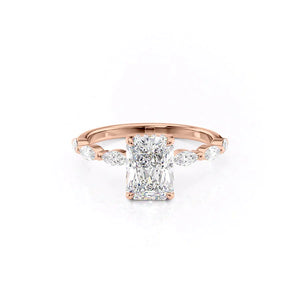 The Lucia Set With A 1 Carat Radiant Lab Diamond