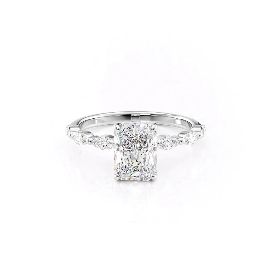 The Lucia Set With A 2 Carat Radiant Lab Diamond
