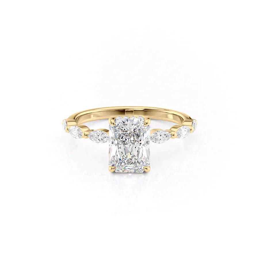 The Lucia Set With A 1 Carat Radiant Lab Diamond