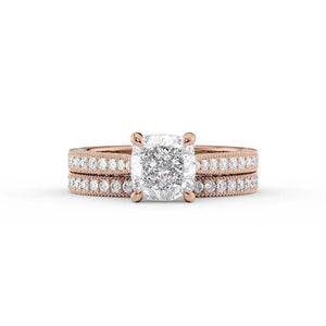 The Catherine Set With A 3 Carat Cushion Lab Diamond