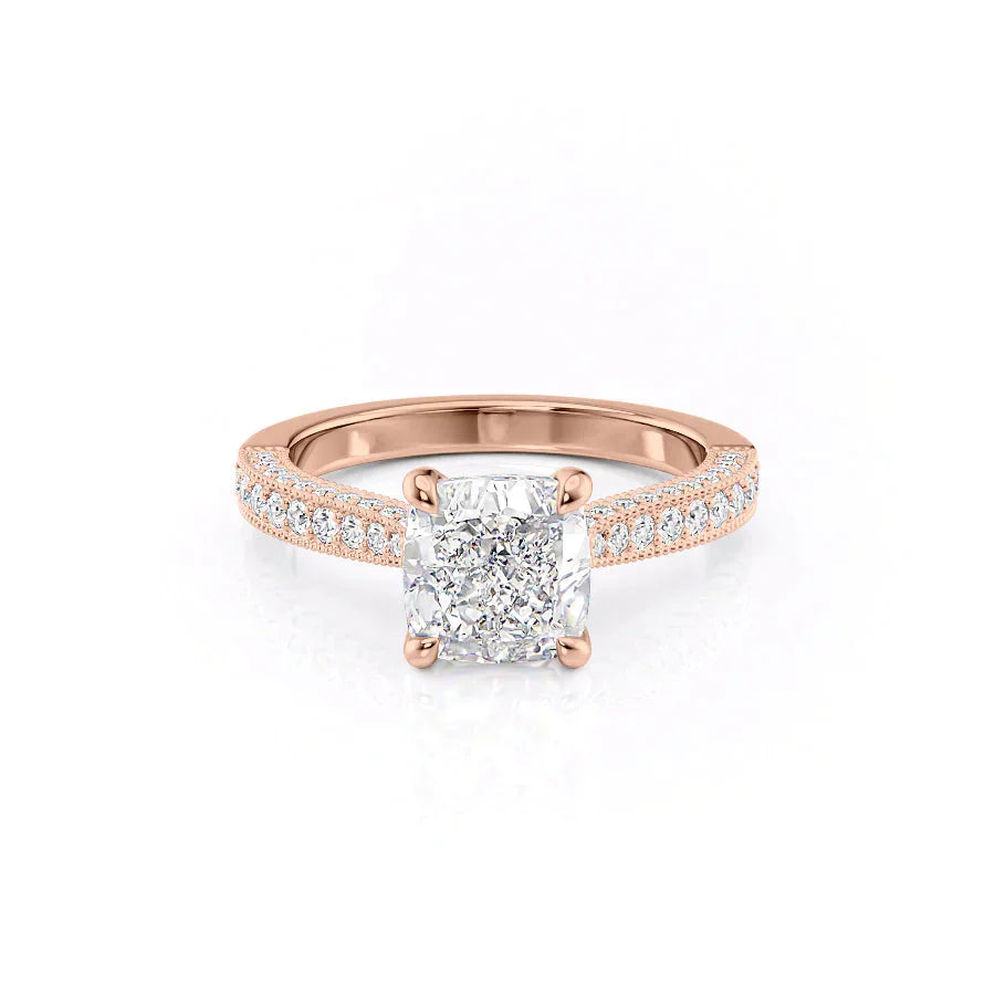 The Catherine Set With A 1 Carat Cushion Lab Diamond