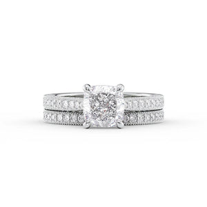 The Catherine Set With A 1 Carat Cushion Lab Diamond