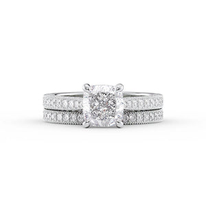 The Catherine Set With A 2 Carat Cushion Lab Diamond