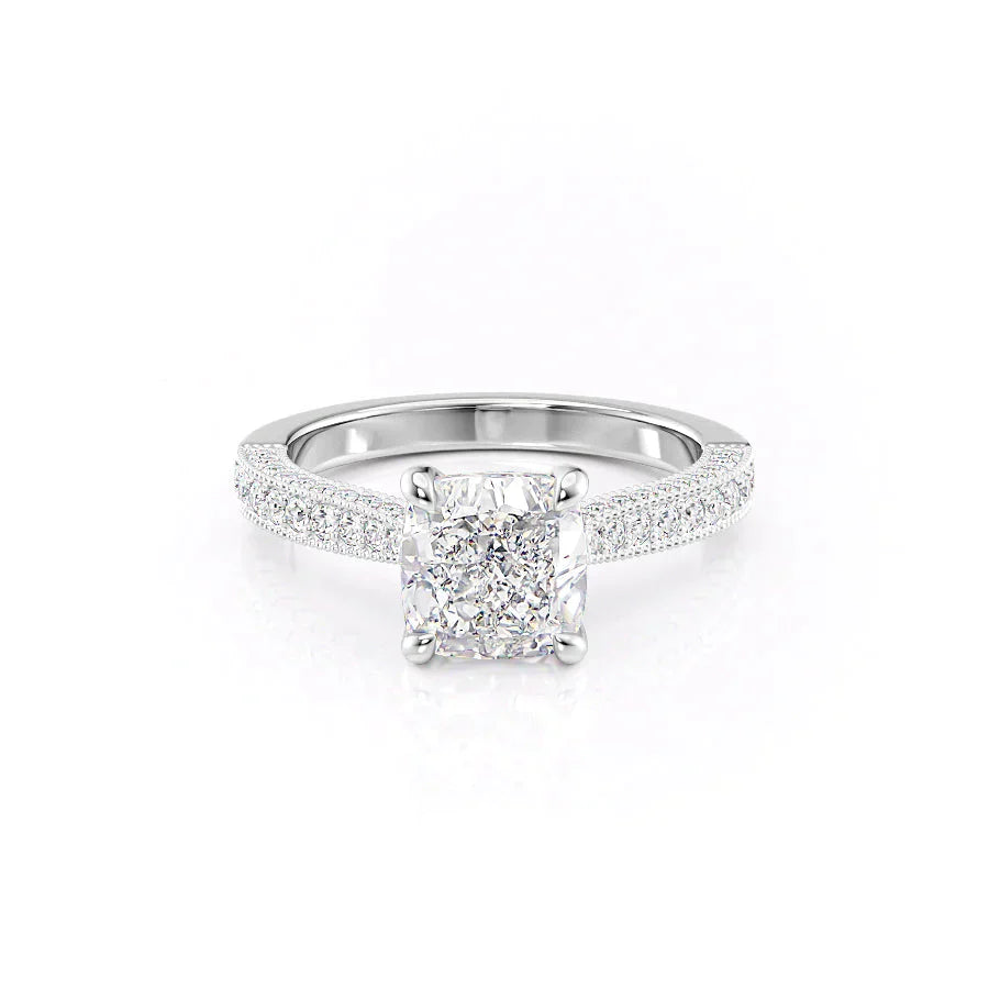 The Catherine Set With A 3 Carat Cushion Lab Diamond