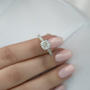 The Catherine Set With A 2 Carat Cushion Lab Diamond