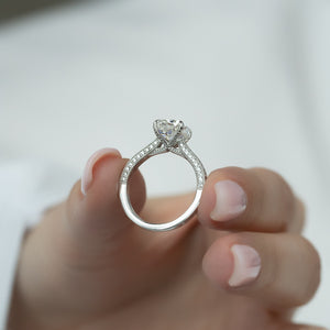 The Catherine Set With A 2 Carat Cushion Lab Diamond