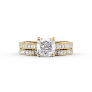 The Catherine Set With A 1 Carat Cushion Lab Diamond