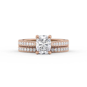 The Catherine Set With A 2 Carat Elongated Cushion Lab Diamond