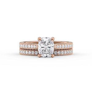 The Catherine Set With A 1.5 Carat Elongated Cushion Lab Diamond
