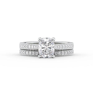 The Catherine Set With A 2 Carat Elongated Cushion Lab Diamond