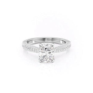 The Catherine Set With A 1 Carat Elongated Cushion Lab Diamond
