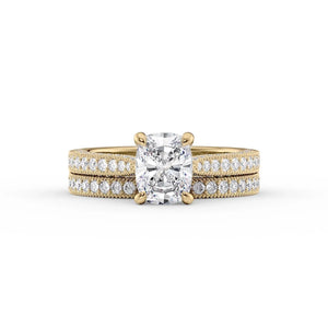 The Catherine Set With A 3 Carat Elongated Cushion Lab Diamond