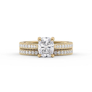 The Catherine Set With A 3 Carat Elongated Cushion Lab Diamond