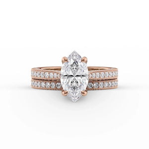 The Catherine Set With A 2.5 Carat Marquise Lab Diamond