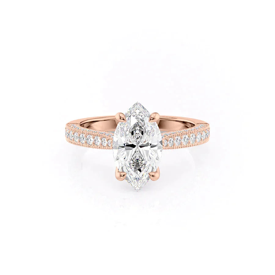 The Catherine Set With A 2.5 Carat Marquise Lab Diamond