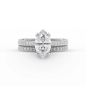 The Catherine Set With A 1 Carat Marquise Lab Diamond