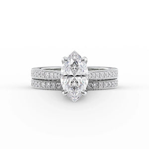 The Catherine Set With A 3 Carat Marquise Lab Diamond
