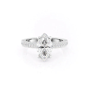 The Catherine Set With A 3 Carat Marquise Lab Diamond