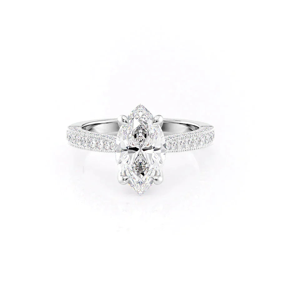 The Catherine Set With A 1 Carat Marquise Lab Diamond