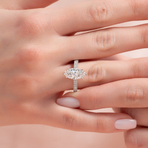 The Catherine Set With A 1 Carat Marquise Lab Diamond