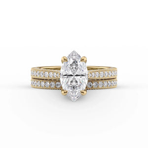 The Catherine Set With A 3 Carat Marquise Lab Diamond
