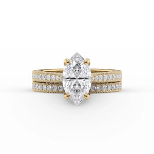 The Catherine Set With A Marquise Lab Diamond