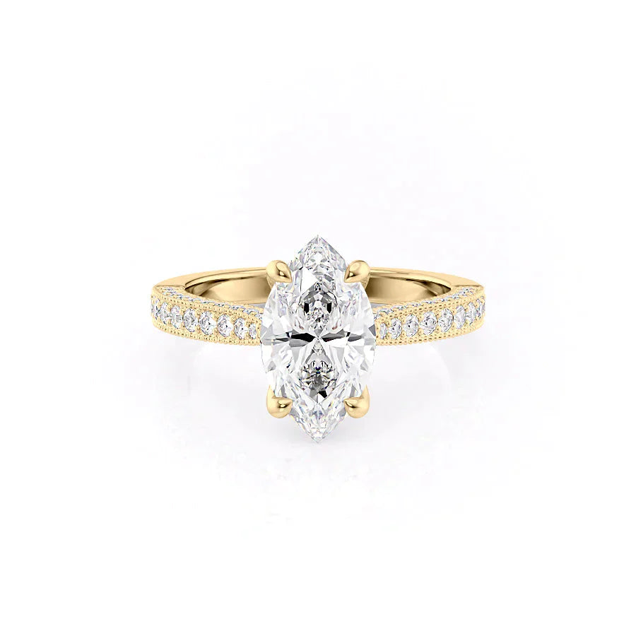 The Catherine Set With A 1 Carat Marquise Lab Diamond