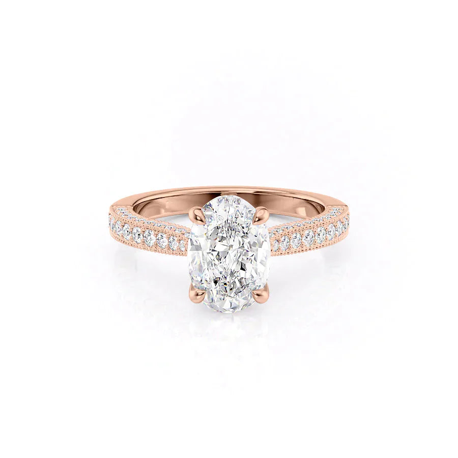 The Catherine Set With A 1 Carat Oval Lab Diamond