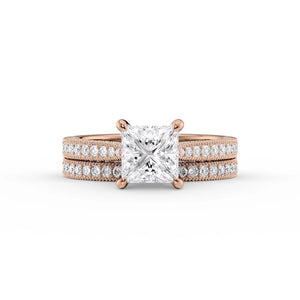 The Catherine Set With A 2 Carat Princess Lab Diamond