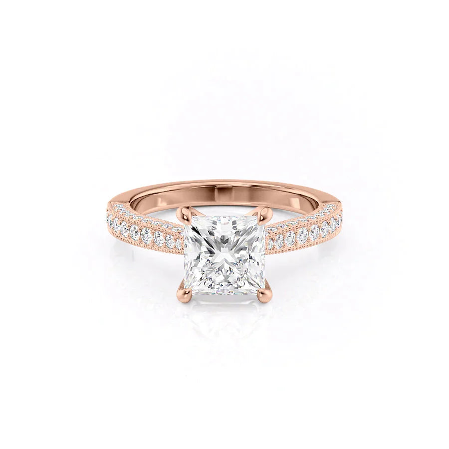 The Catherine Set With A 3 Carat Princess Lab Diamond