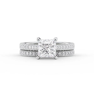 The Catherine Set With A 2 Carat Princess Lab Diamond