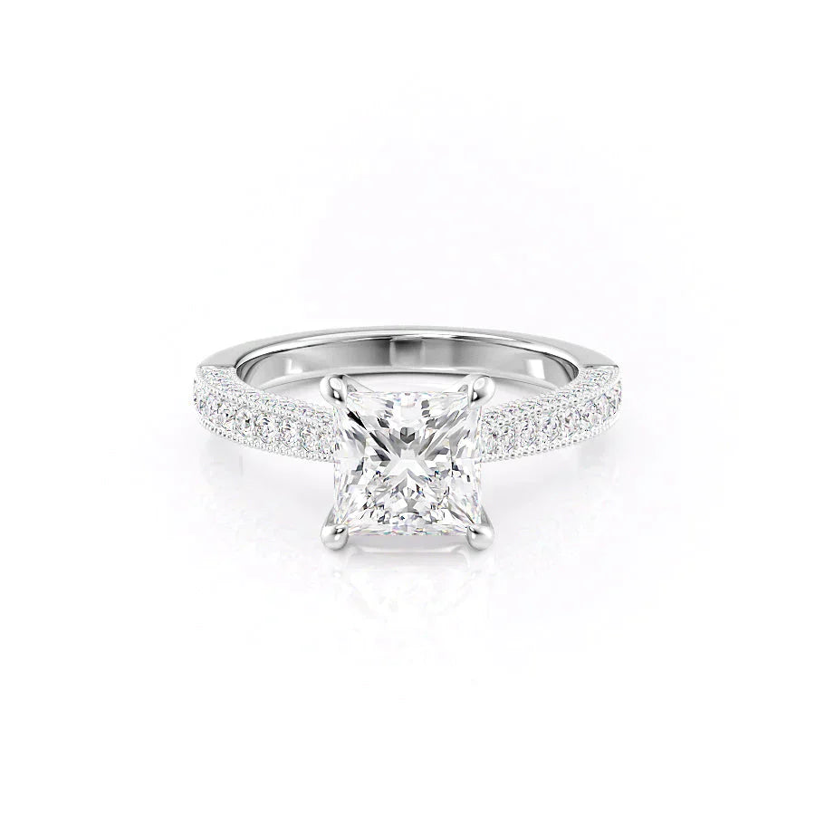 The Catherine Set With A 2 Carat Princess Lab Diamond