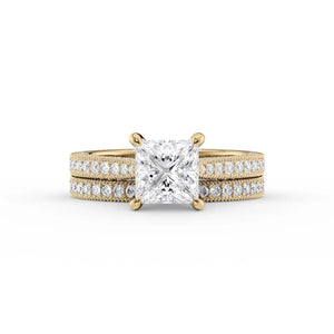 The Catherine Set With A 2.5 Carat Princess Lab Diamond